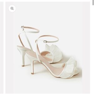 Loeffler Randall heels white ruffle